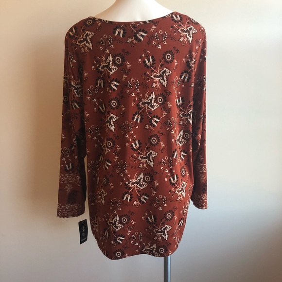 Harvest brown vintage bloom blouse NWT - Picture 4 of 6